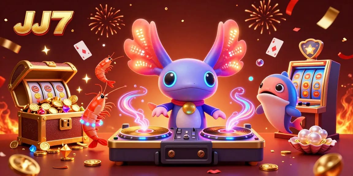 Experience thrilling gaming adventures with JJ77, featuring vibrant casino-themed underwater illustration