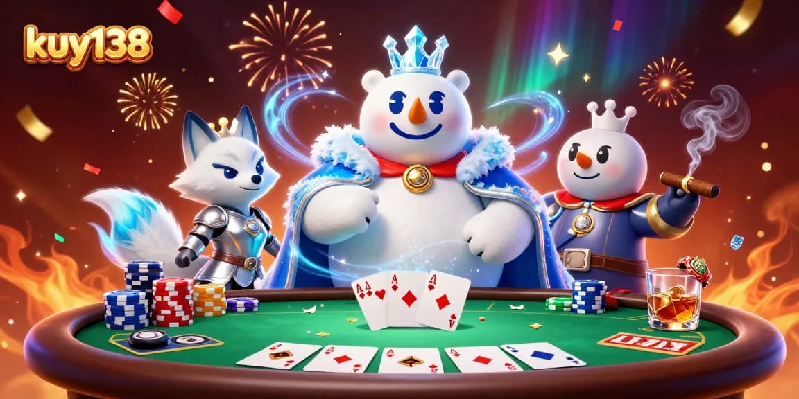 Menangkan setiap tangan dengan kuy138 di meja poker, dikelilingi oleh elemen kasino yang megah.