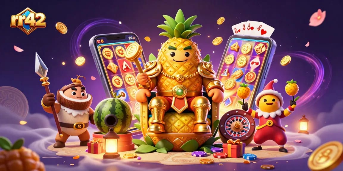 Kasino online rr42 yang dimeriahkan raja nanas emas dan elemen slot yang ceria