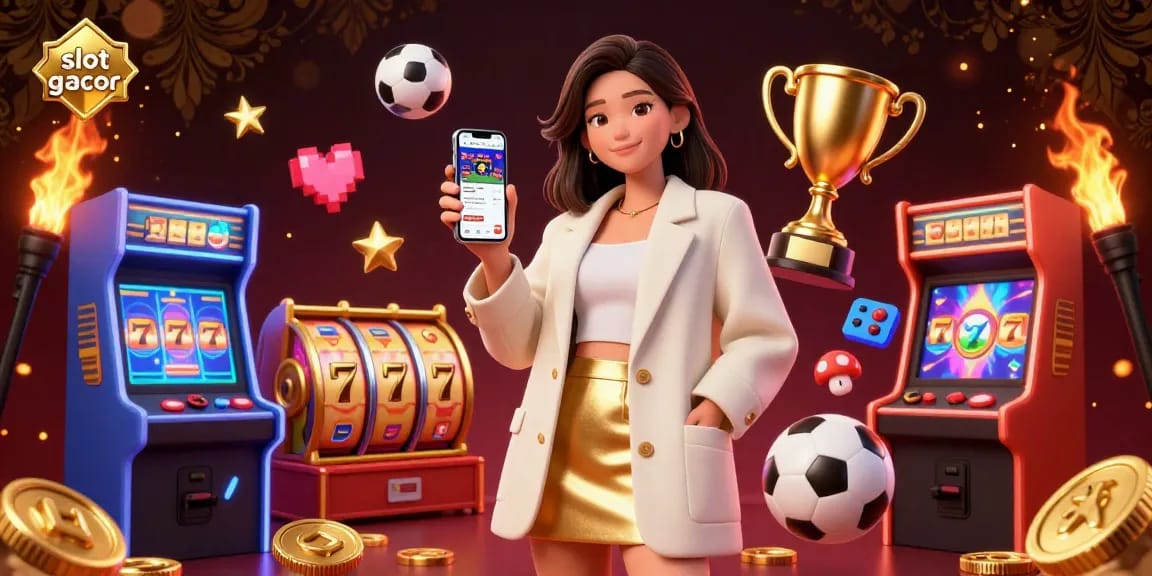 Experience the excitement of slot gacor with a vibrant 3D illustration showcasing engaging gameplay elements and dynamic designs.