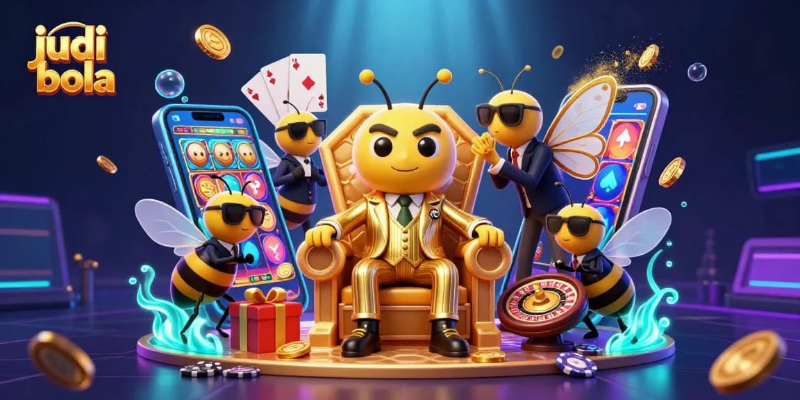 Engage with judi bola betting action in dynamic casino scene featuring a bumblebee mob boss.