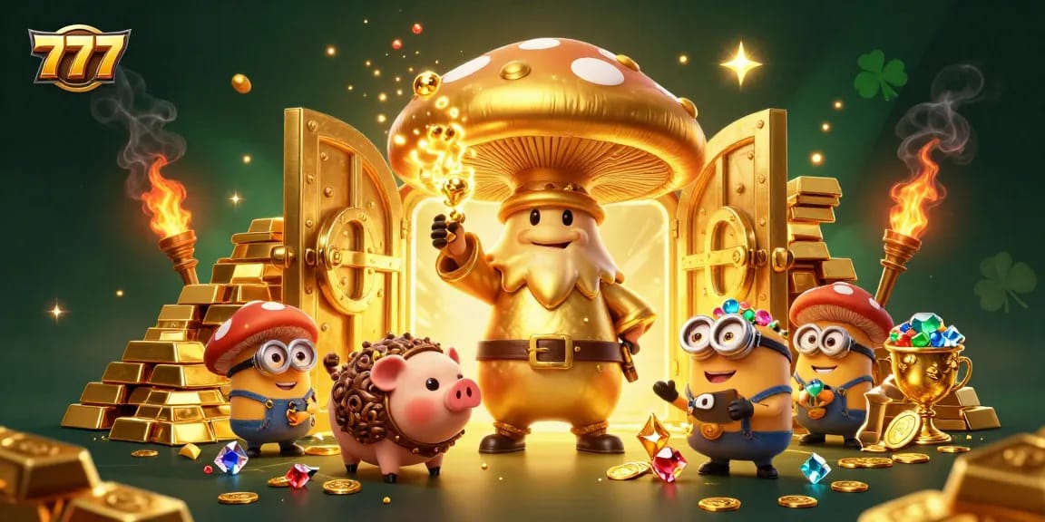 Experience the thrill of 777 gaming with a magical scene of treasure and fortune.