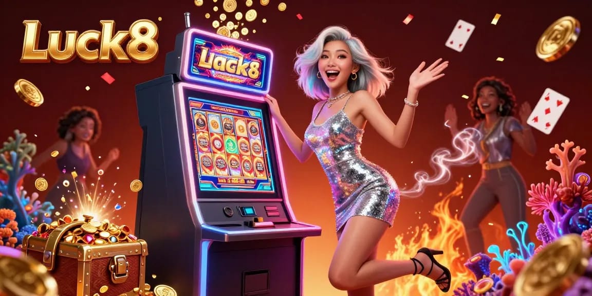 Experience thrilling wins at Luck8 casino showcased in an exhilarating jackpot scene.