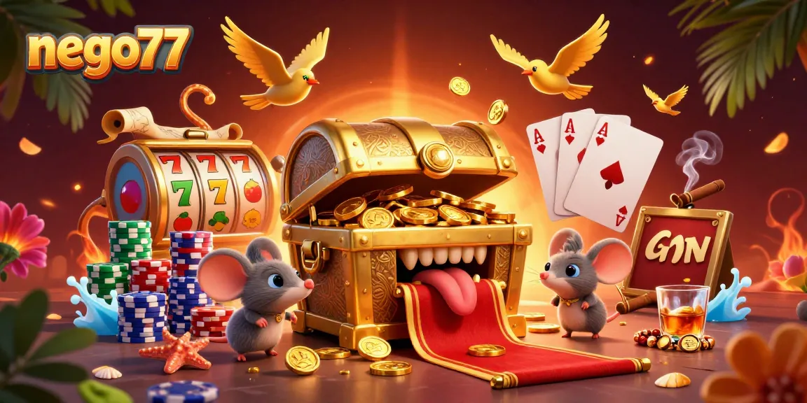 Engage in thrilling gameplay at nego77 with vibrant slot reels and adventurous elements.