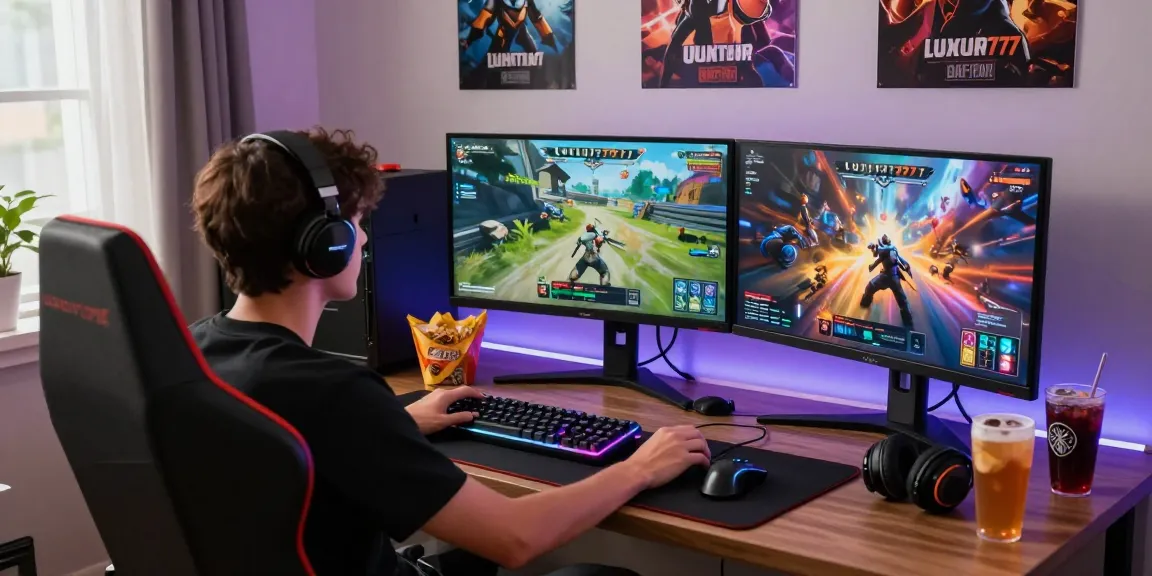Antarmuka LUXURY777 Daftar di layar selama sesi permainan, suasana gaming yang energik.