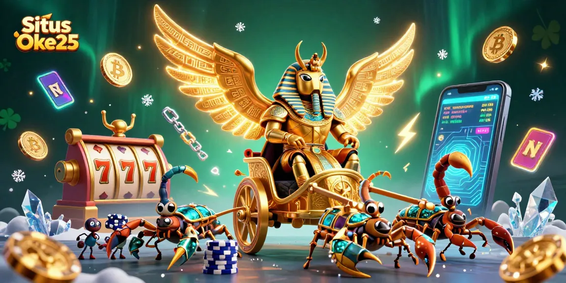 Mainkan permainan slot dengan Situs Oke25 di latar belakang yang spektakuler.