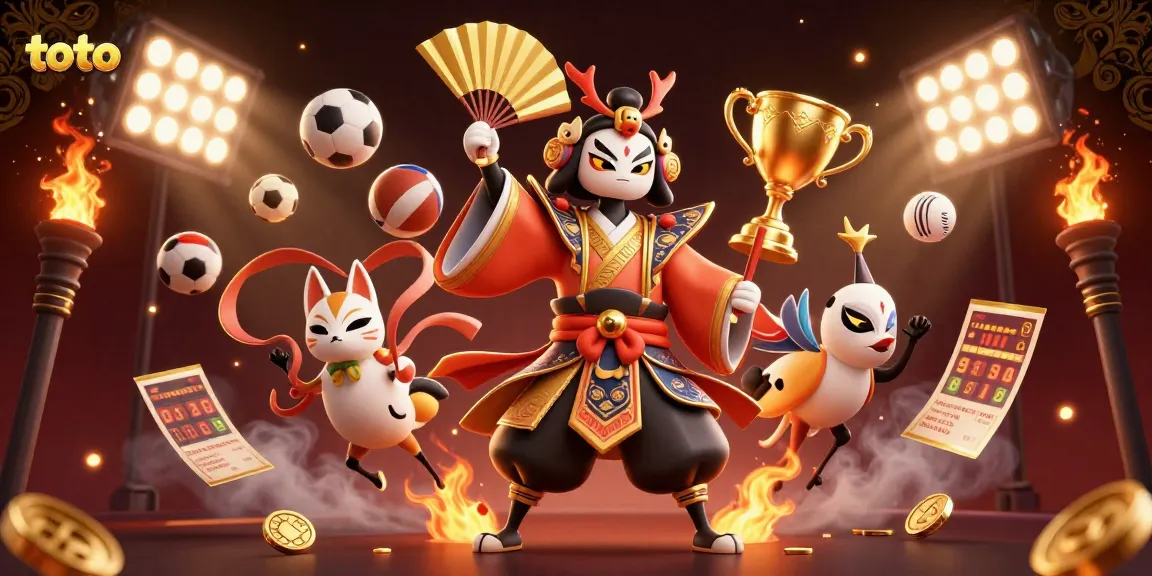 Engage with the exciting world of toto sports betting through dynamic illustrations and energetic casino elements.